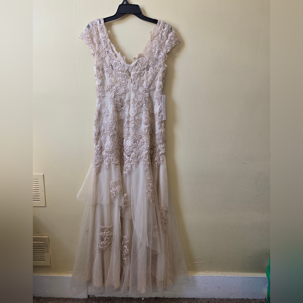 Azazie Champagne Beaded Maxi Dress - Picture 5 of 9